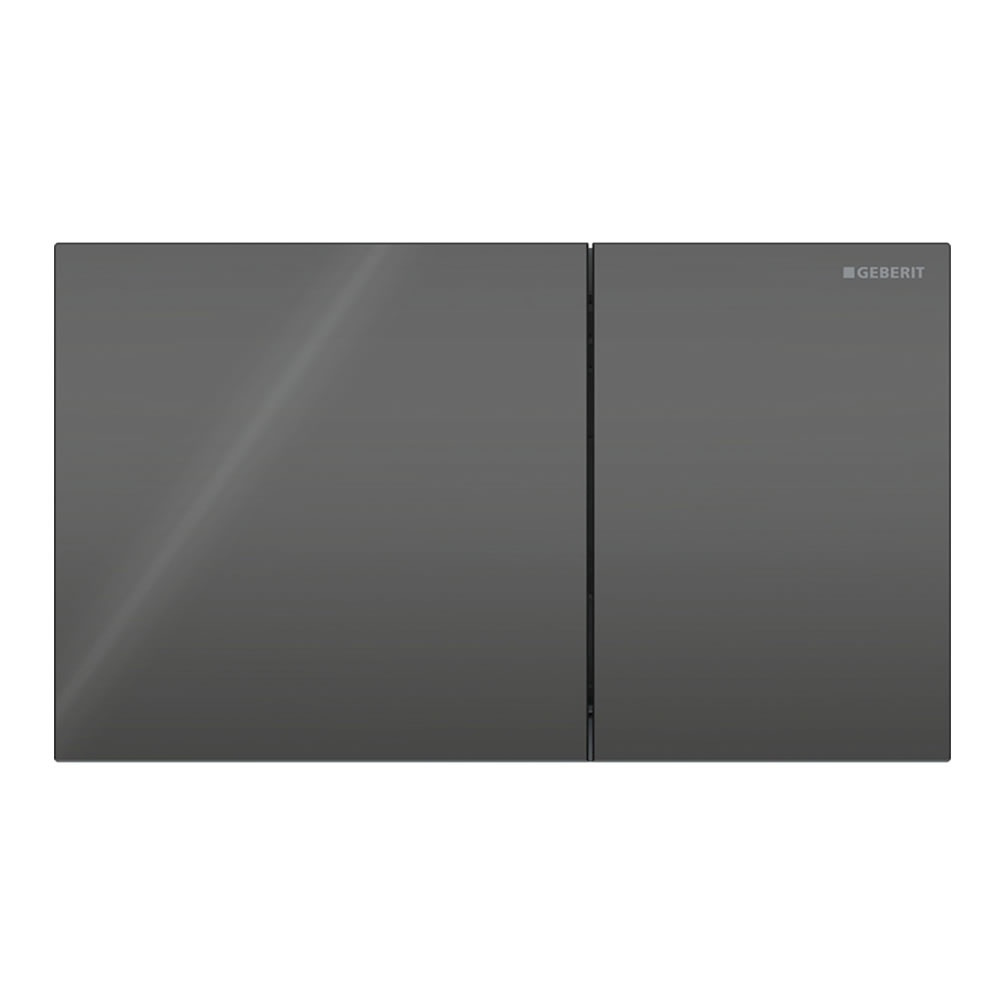 Cutout image of Geberit Sigma70 Black Glass Dual Flush Plate
